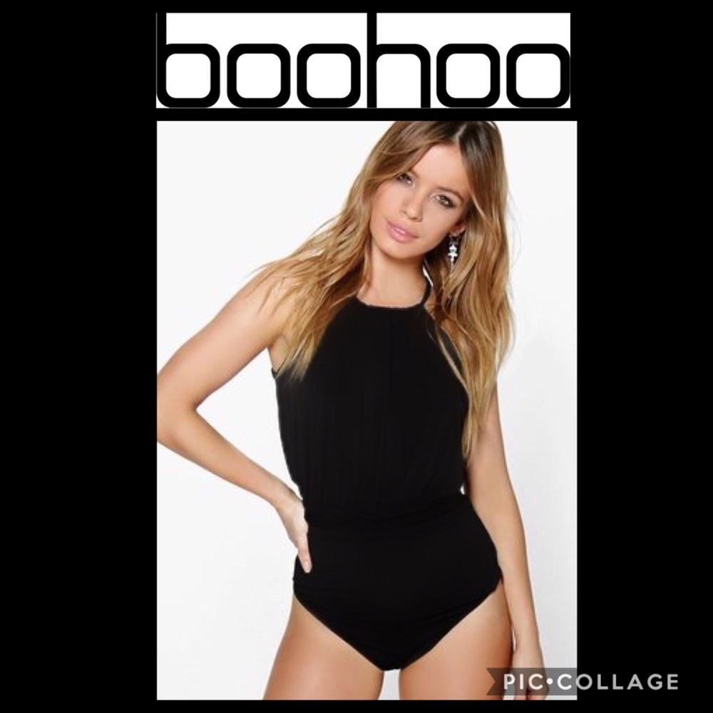 Boohoo halter neck bodysuit top